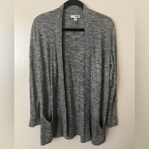 Sonoma Goods For Life Gray Long Open Cardigan Pockets Size Large